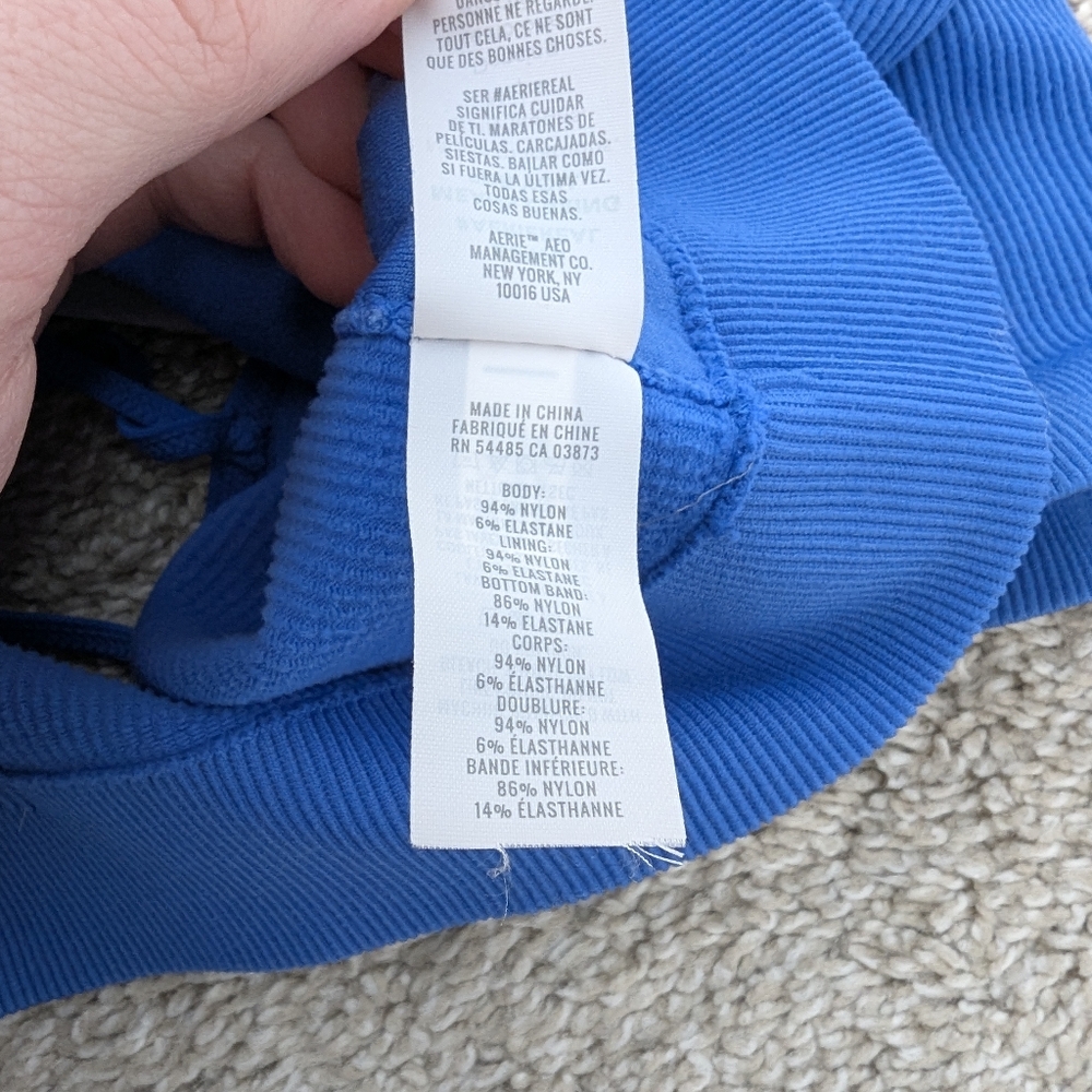 Aerie Seamless Cap Sleeve Bra Top Real Good Strappy Criss Cross Ribbed - Picture 6 of 8
